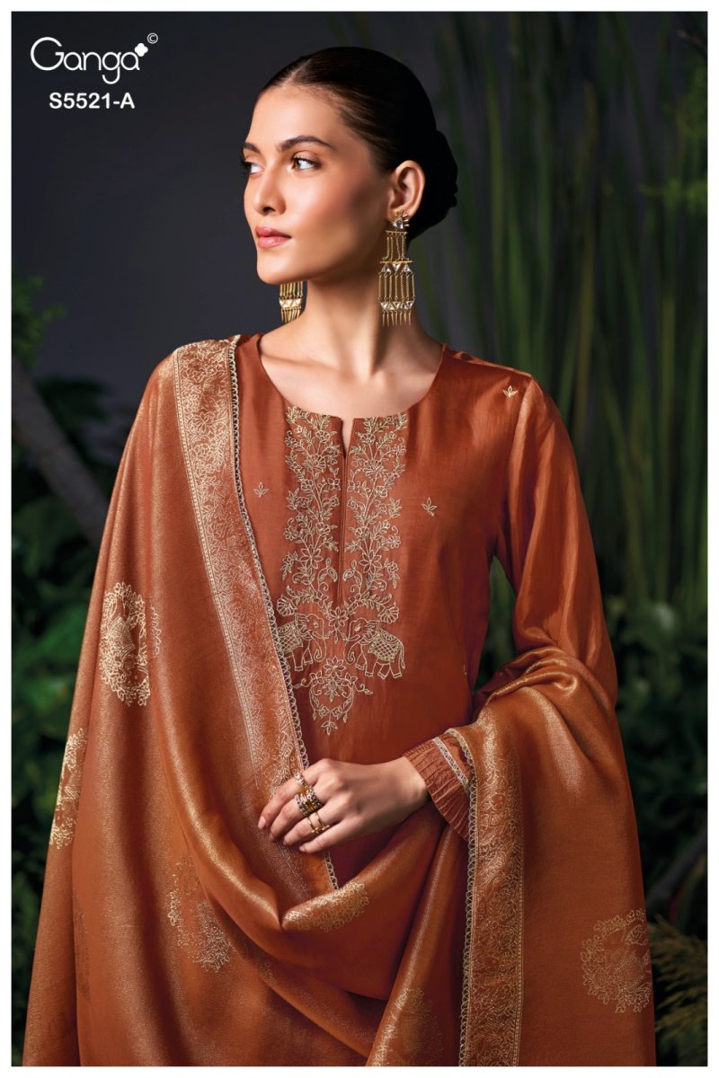 Freyna 5521 By Ganga Bemberg Habutai Silk Salwar Kameez